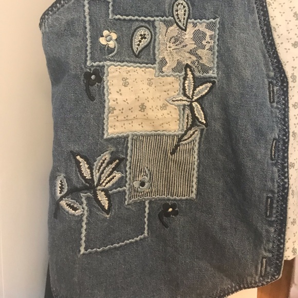 Vintage Denim Patchwork Vest - Picture 4 of 11